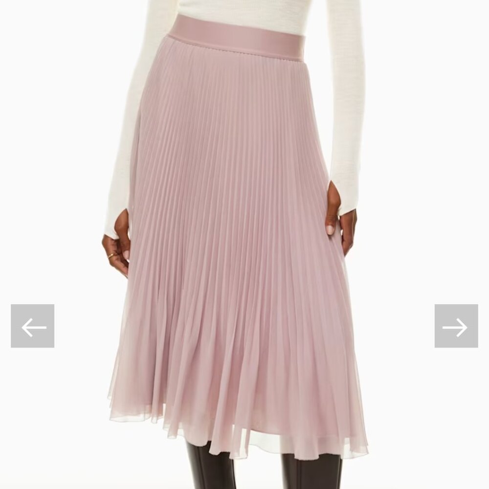 Aritzia Mauve Pleated Midi Skirt